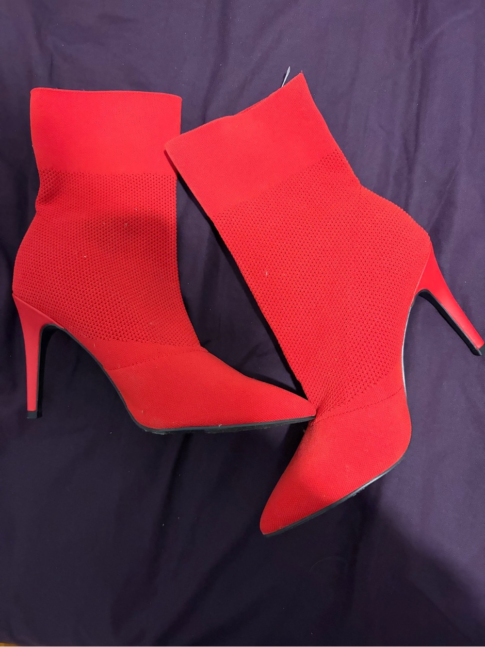 Red Ankle Boots with Stiletto Heel
